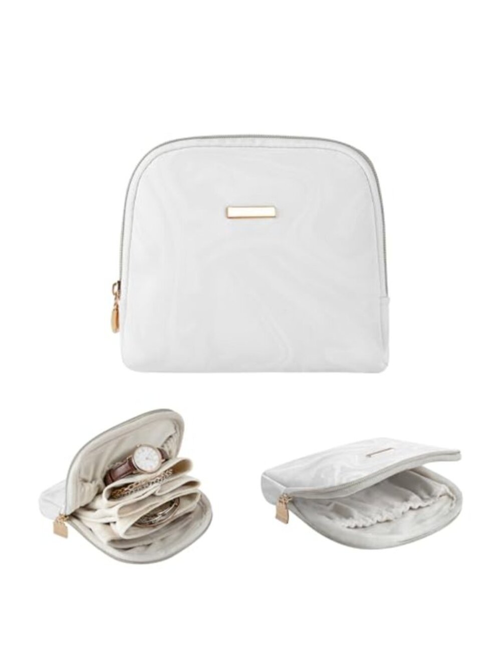 Mini Velvet Jewellery Case with Zip Zip Cosmetic Bag Travel Organizer